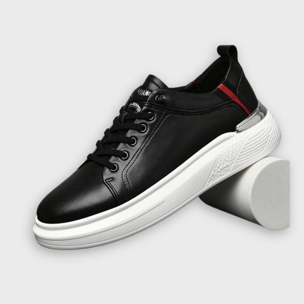 Men’s Leather Sneaker Invisible Breathable Heightening